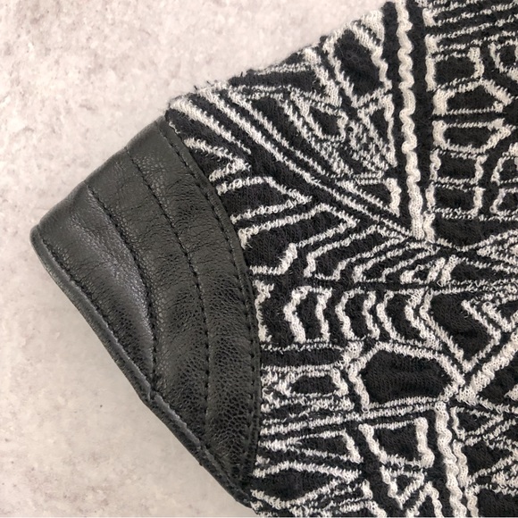 SKY BYZNA Open Back Leather Trim Bodycon Mini Dress, M NWT - Picture 9 of 13